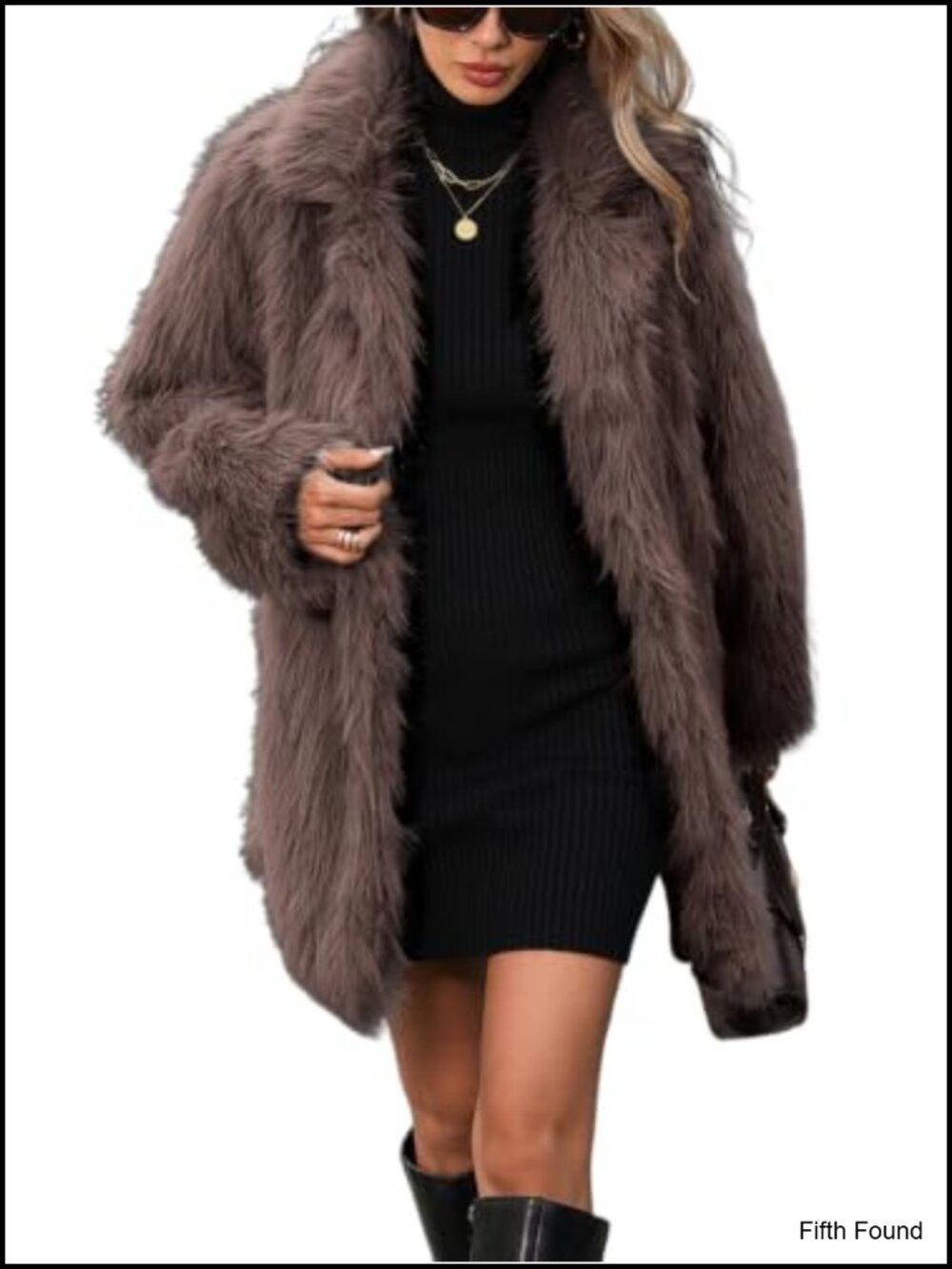 Faux Fur Long Coat Button Front Fleece Jacket Fall Winter